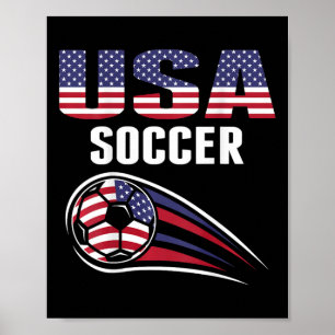 Stolzes Amerika Fußballteam Unterstützer USA-Flagg Poster