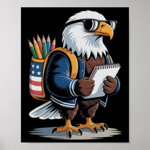 Stolzes Amerika Zukunft Führer Adler USA-Flagge Ki Poster
