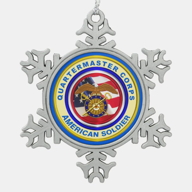 Stolzes Armeekonzern Korps Veteran Schneeflocken Zinn-Ornament (Vorderseite)