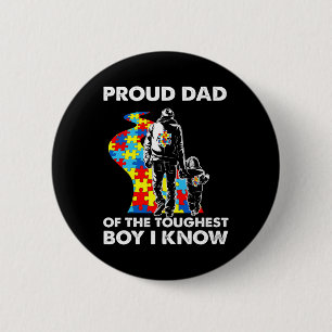 Stolzes Autismus Vater Vater und Sohn Autismus Bew Button
