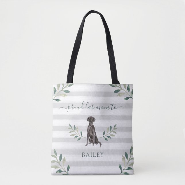 Stolzes botanisches Blätter und Streifen Tasche (Vorderseite)