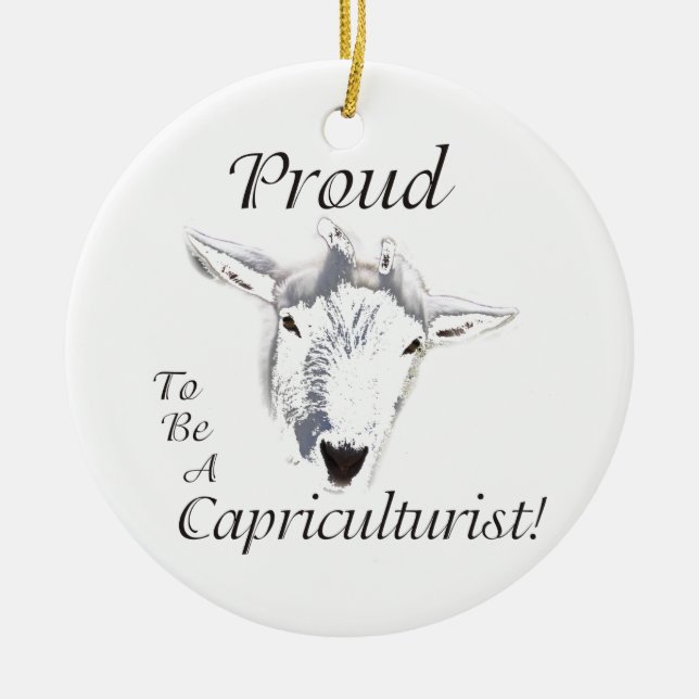 STOLZES CAPRICULTURIST!  Weihnachtsverzierung Keramikornament (Vorne)