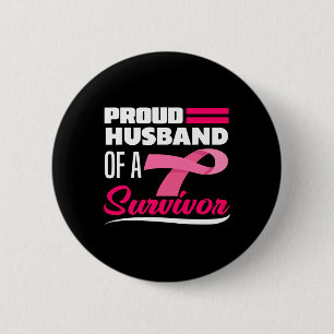 Stolzes Ehemann einer überlebenden Ehefrau Brustkr Button