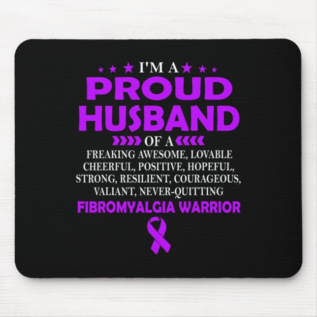 Stolzes Ehemann Fibromyalgie Krieger T Mousepad (Vorne)
