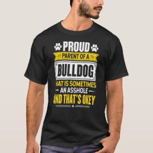 Stolzes Eltern eines Bulldoghundes, der Mama Vater T-Shirt