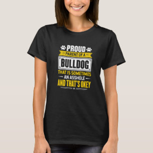 Stolzes Eltern eines Bulldoghundes, der Mama Vater T-Shirt