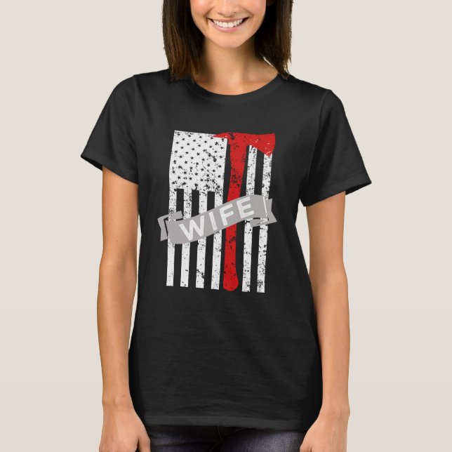 Stolzes Feuerwehrmann-Ehefrau-Shirt - verdünnen T-Shirt (Vorderseite)