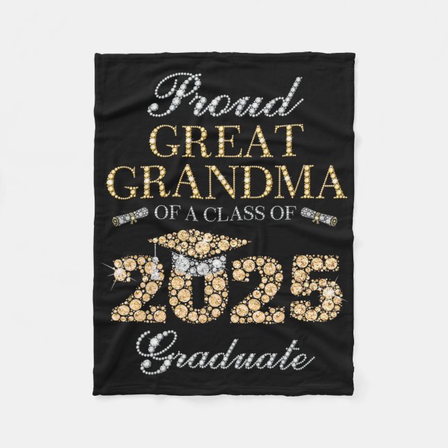 Stolzes großes Oma mit einer Cl von 2025 Graduat Fleecedecke (Vorderseite)