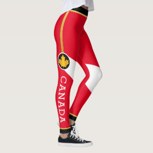 Stolzes kanadisches Patriot mit Gold-Ahorn-Leaf Leggings