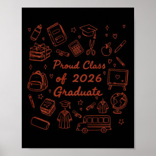 Stolzes Kl der Abschlussklasse 2026 Doodle Senior Poster