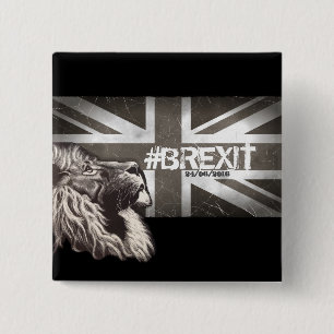 Stolzes Löwe #Brexit fertigen das Datum 24/06/201 Button