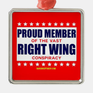 STOLzes MITGLIED DER GROSSEN RECHTEN KONSPIRATIE Silbernes Ornament