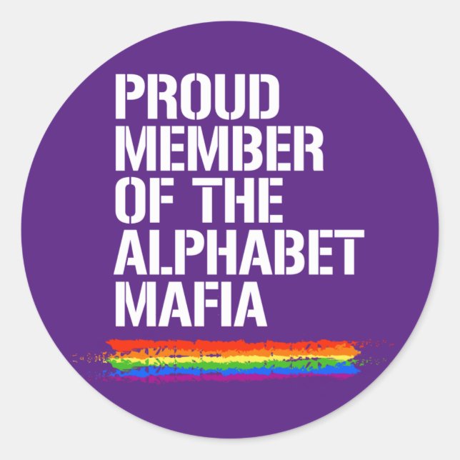 STOLzes MITGLIED DES ALPHABET MAFIA-T - Shirt Runder Aufkleber (Vorderseite)
