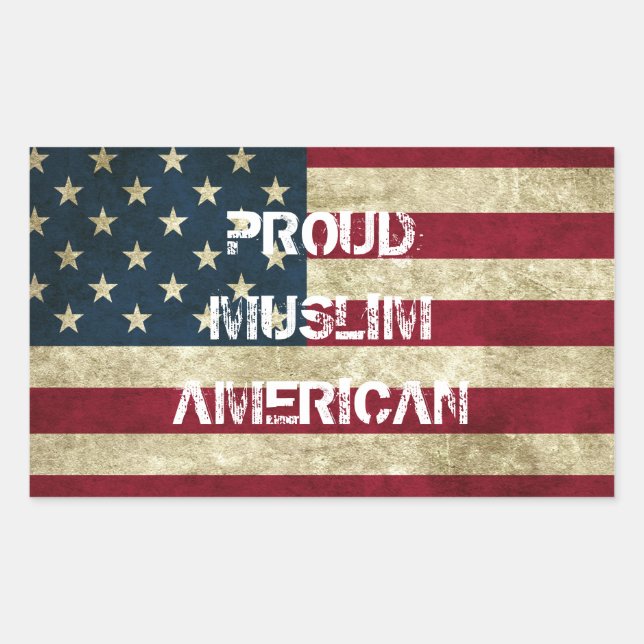 Stolzes muslimisches amerikanisches Sticker (Vorderseite)