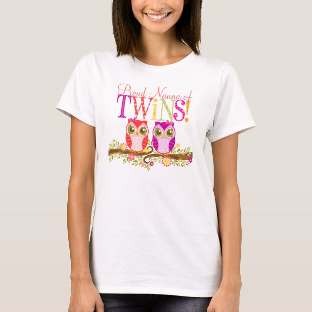 Stolzes Nanna der Zwillinge! Niedliches T-Shirt (Vorderseite)
