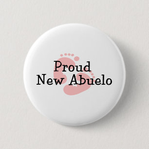 Stolzes neues Abuelo-Baby-Mädchen-Fußabdrücke Button