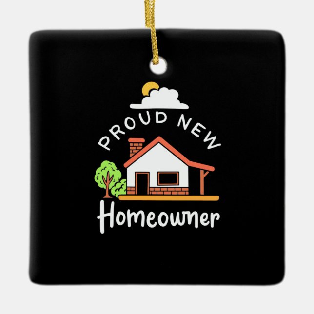 Stolzes neues Haus Keramikornament (Vorderseite)