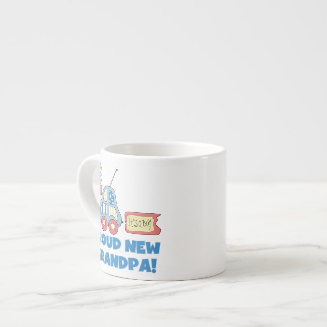 Stolzes neues Opa Car Es ist ein Boy Geschenk Espressotasse (Vorderseite Links)