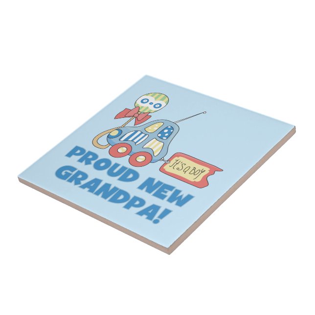 Stolzes neues Opa Car Es ist ein Boy Geschenk Fliese (Seite)