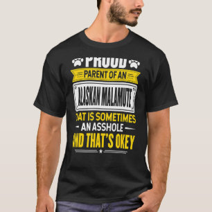 Stolzes Parent eines Alaskan Malamute Hund Mama Va T-Shirt