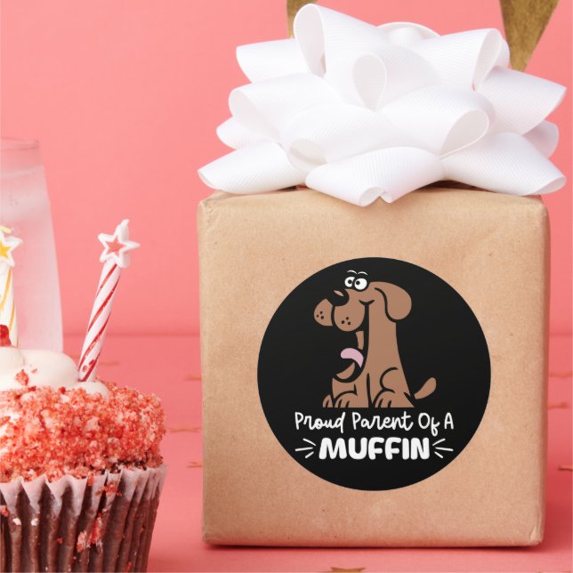 Stolzes Parent eines Muffin Backdesigns für Kondit Runder Aufkleber (Party)