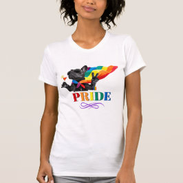 Stolzes Party Hund in Regenbogenkap T-Shirt