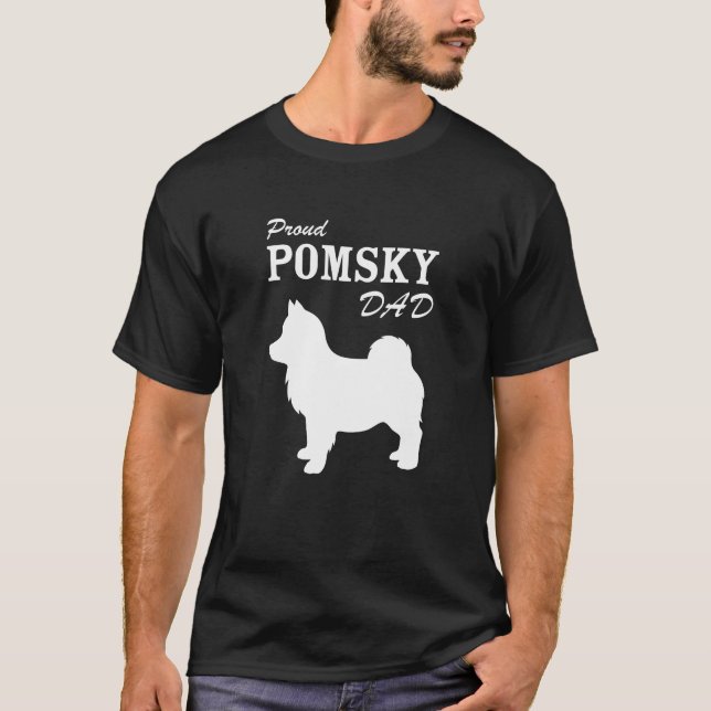 Stolzes Pomsky Vater-Shirt T-Shirt (Vorderseite)
