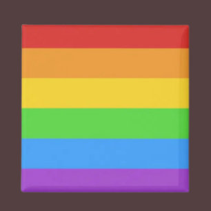 Stolzes Quadrat: Regenbogenflagge Magnet