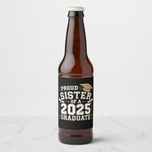 Stolzes Register einer 2025-Graduatenfamilie Bierflaschenetikett