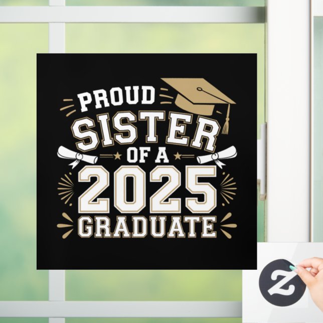 Stolzes Register einer 2025-Graduatenfamilie Fensteraufkleber (Zuhause)