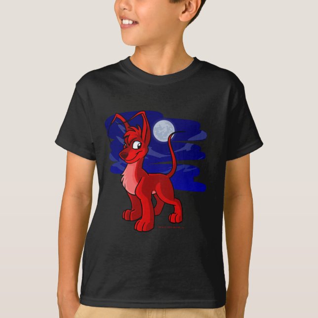 Stolzes rotes Gelert durch Mondschein T-Shirt (Vorderseite)