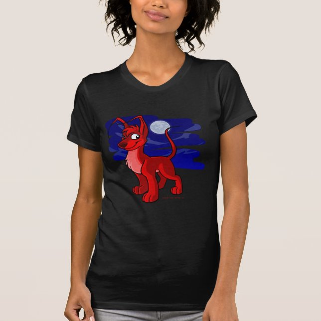 Stolzes rotes Gelert durch Mondschein T-Shirt (Vorderseite)