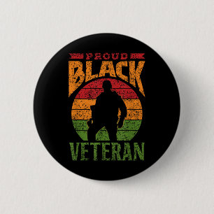 Stolzes schwarzes Veteran Soldat Afrikanischer Mil Button