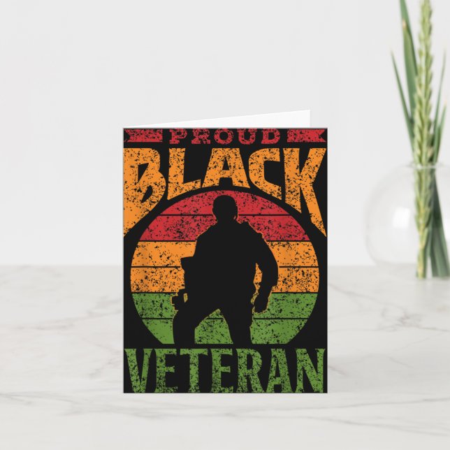 Stolzes schwarzes Veteran Soldat Afrikanischer Mil Karte (Vorderseite)