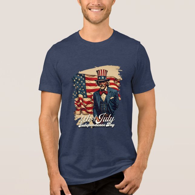 Stolzes Soul des 4. Juli Tri-Blend Shirt (Vorderseite)