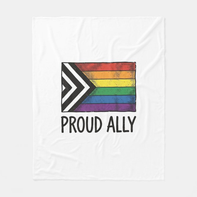 Stolzes Verbündeter Pride Flag Vector T-Shirt Desi Fleecedecke (Vorderseite)