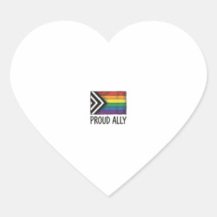Stolzes Verbündeter Pride Flag Vector T-Shirt Desi Herz-Aufkleber