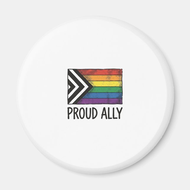 Stolzes Verbündeter Pride Flag Vector T-Shirt Desi Magnet (Vorne)
