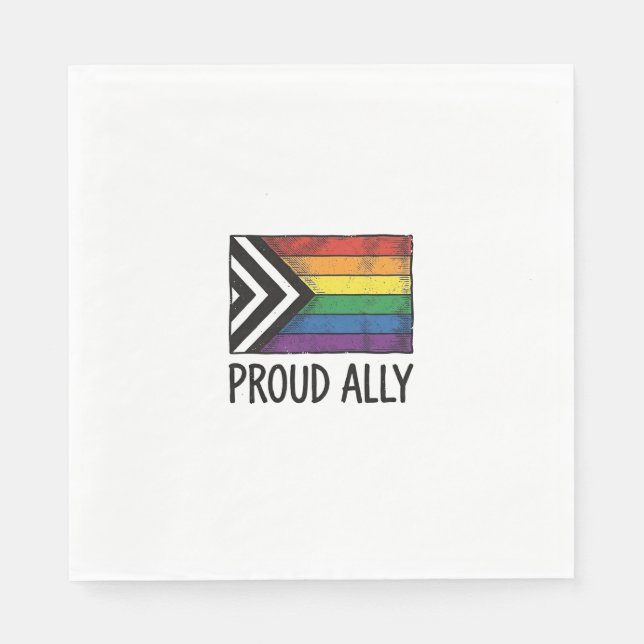 Stolzes Verbündeter Pride Flag Vector T-Shirt Desi Serviette (Vorderseite)