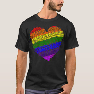Stolzflagge, I Liebe LGBT, Regenbogenfarbenes Herz T-Shirt