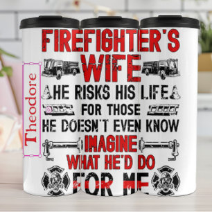 Stolziger Slogan der Feuerwehrfrau Thermosbecher