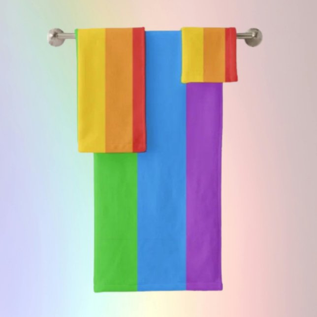 Stolzschlag: Regenbogenflagge Badhandtuch Set (Von Creator hochgeladen)