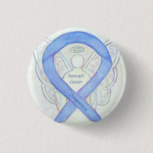 Stomach Cancer Angel Awareness Ribbon Custom Butto Button