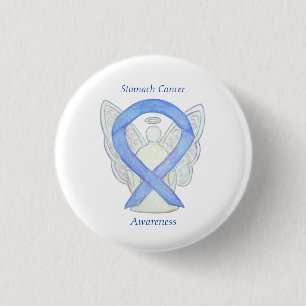 Stomach Cancer Angel Awareness Ribbon Custom Butto Button