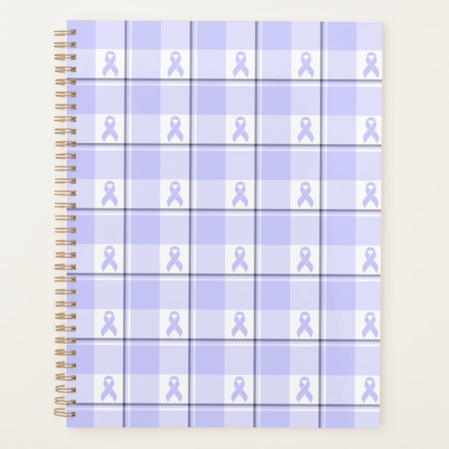 Stomach Cancer Awareness Plaid Periwinkle Ribbon (Devant)