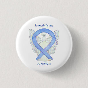 Stomach Cancer Engel Awareness Ribbon Custom Butto Button