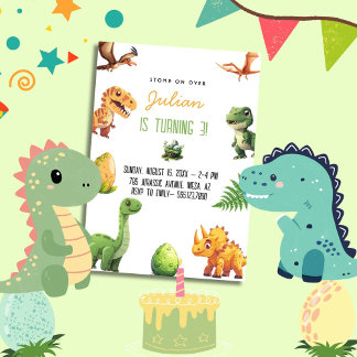 Stomp auf Over Dinosaur Geburtstag Einladung