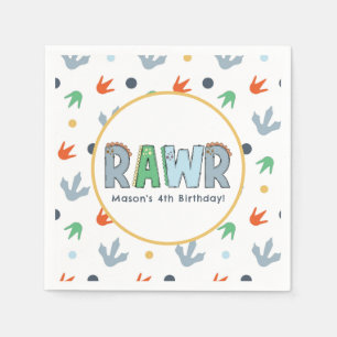 Stomp Chomp Rawr Dinosaur Geburtstag Serviette