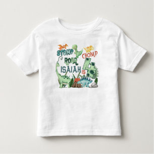 Stomp Chomp Roar Dinosaur 4. Geburtstag Kleinkind T-shirt