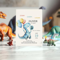Stomp Chomp & Roar Dinosaur Invitation Anniversair